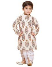 Kids Cotton Dhoti Kurta Set For Boys