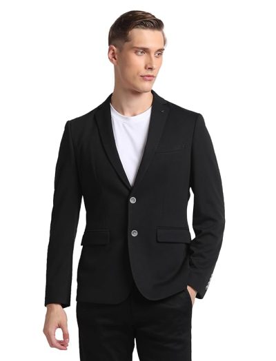 Men Solid Single Breasted Casual Blazer