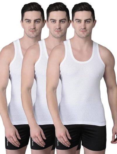 Men's White Pack of 3 Solid Cotton
