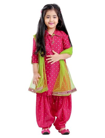 Girl's Silk Patiala Suit