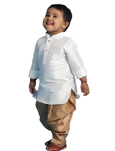 Boys Silk Blend Kurta Dhoti
