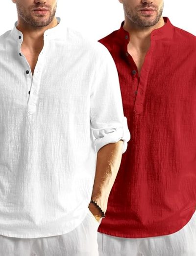Combo of Men Solid Cotton Kurta Shirt