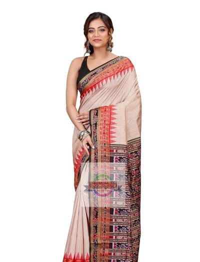 Women's Pure Silk Bomkai Saree With Blouse Piece silk