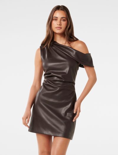 Pippa PU Tipped Shoulder Mini Dress